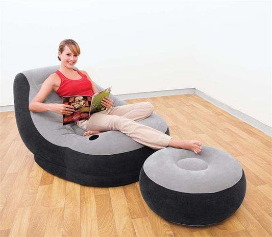 INTEX Grey inflatable seat with footrest