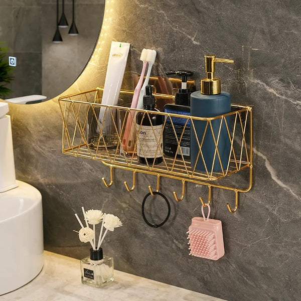 Classic bathroom shelf rack organizer