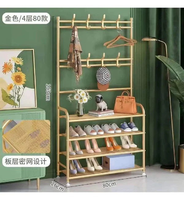 3 in1 four tier shoe storage rack/hanger