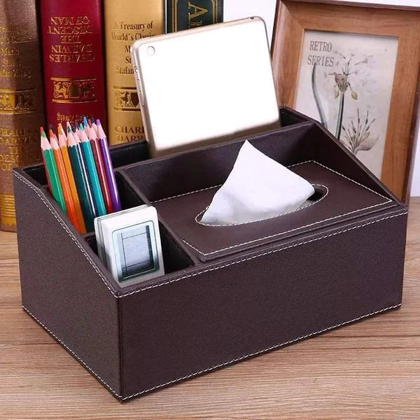 4 in 1 leather serviette holder with a pen storage