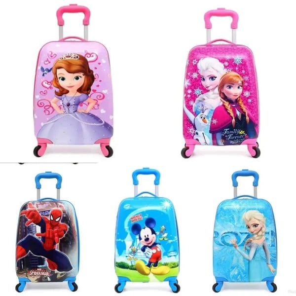 Cartoon themed kids trolley bags