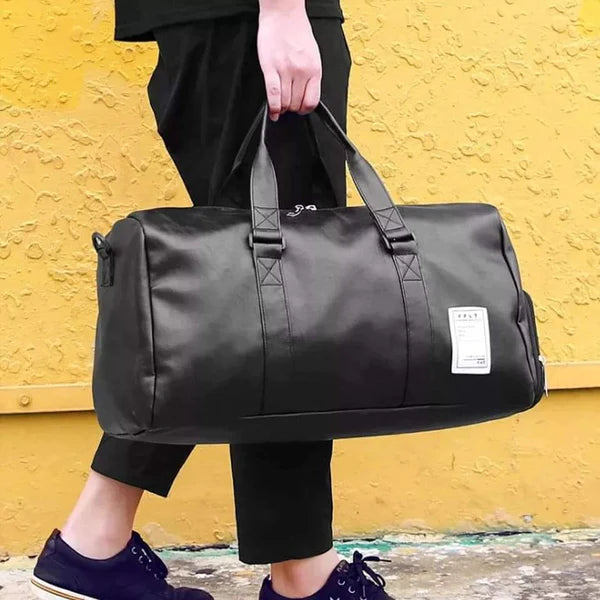 Unique leather duffel bag / gym bag