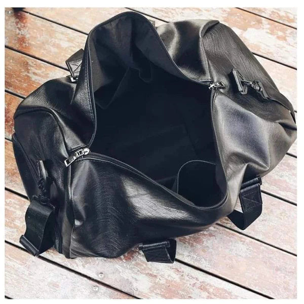 Unique leather duffel bag / gym bag