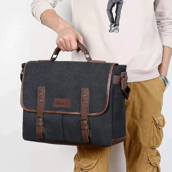 Vintage canvas men laptop bag