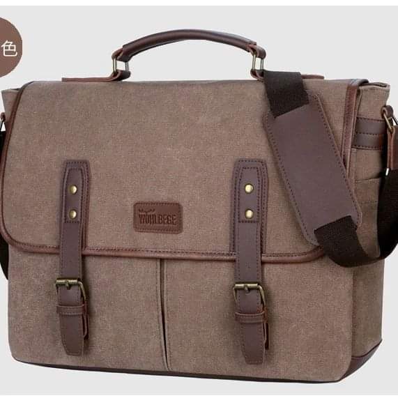 Vintage canvas men laptop bag