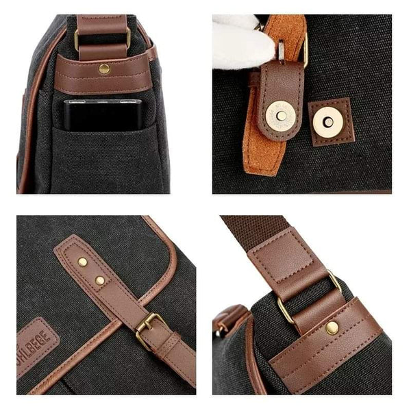 Vintage canvas men laptop bag