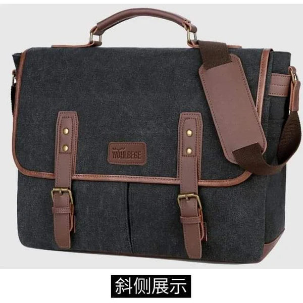 Vintage canvas men laptop bag