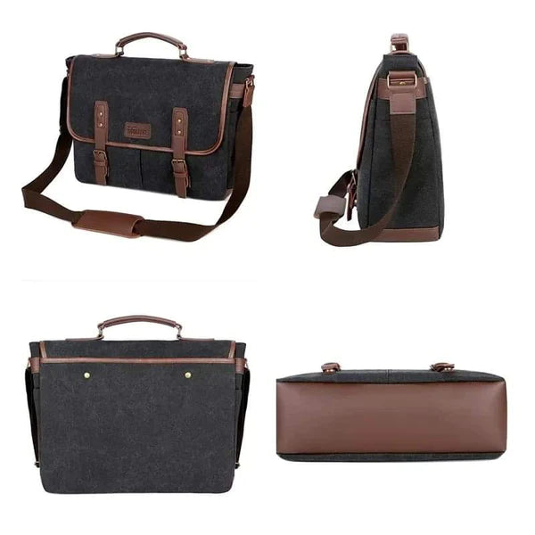 Vintage canvas men laptop bag