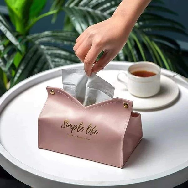 Leather serviette holder