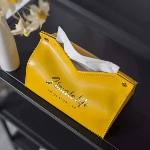 Leather serviette holder