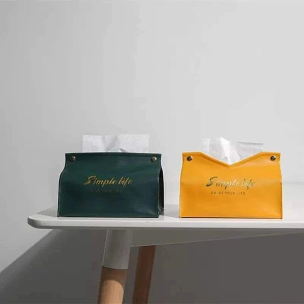 Leather serviette holder