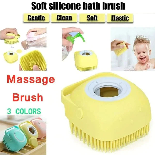 2pcs Shower /bathing silicon brush with liquid soap pot