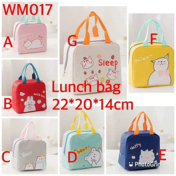 Cartoon Themed Insulated Lunch Bags