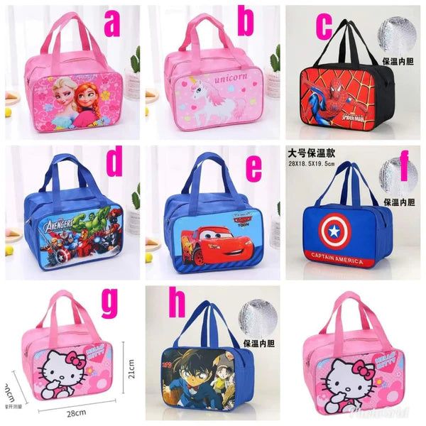 Insulated Cartoon Themed Lunch Bags