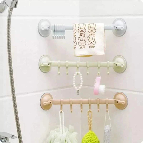 6 Hook Bathroom Suction Hook