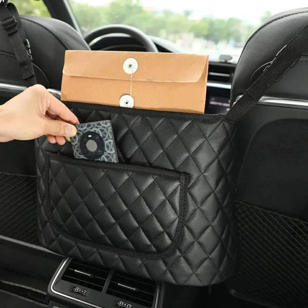 PU leather car in between seat organizer