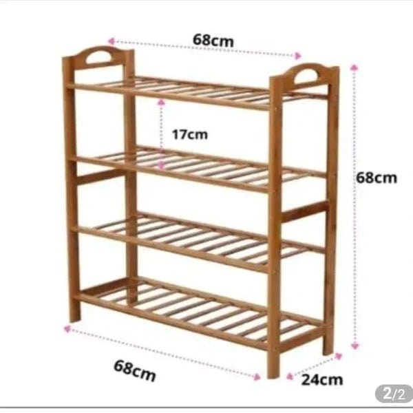 4 Layered Bamboo Shoe Rack