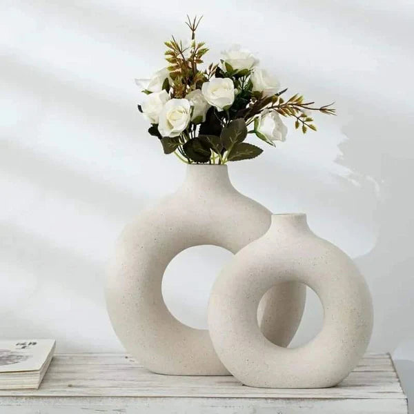 Nordic Ceramic Donut vase circular