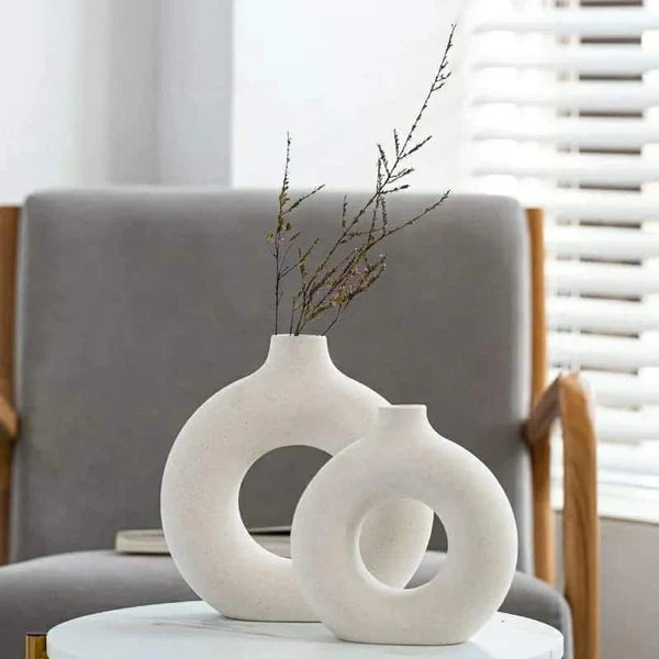 Nordic Ceramic Donut vase circular
