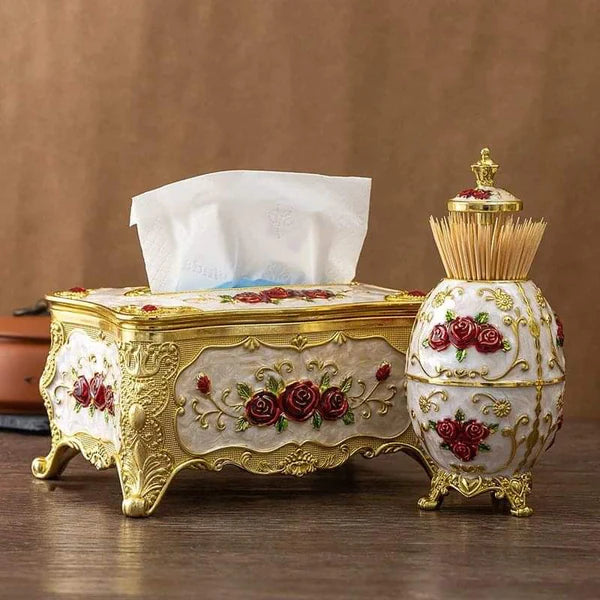 European-style Acrylic tissue box & toothpick Holder set