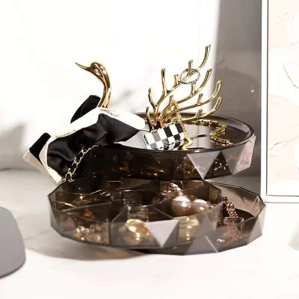 3 layer swan jewelry box