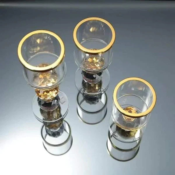 3pcs Crystal Candle Holder