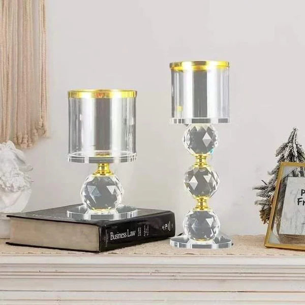 3pcs Crystal Candle Holder