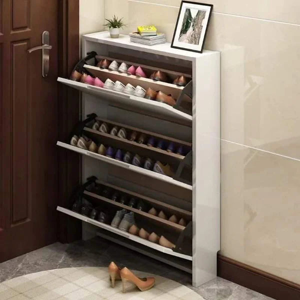 Bucket flip shoe rack