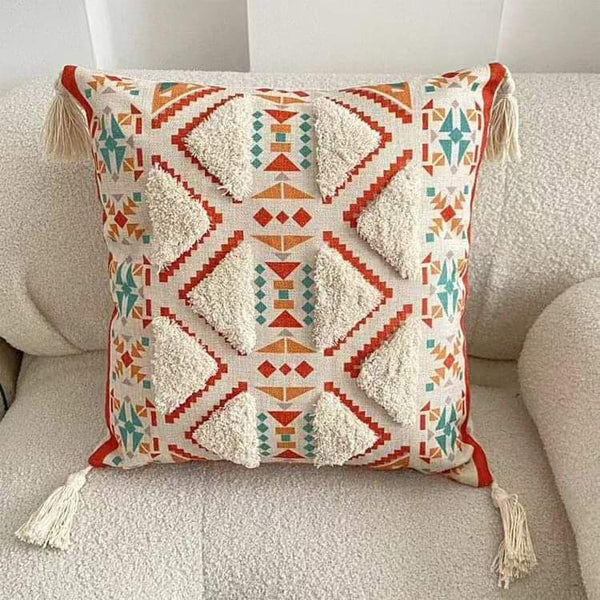 Tufted Boho Vintage Cotton Pillow Cover