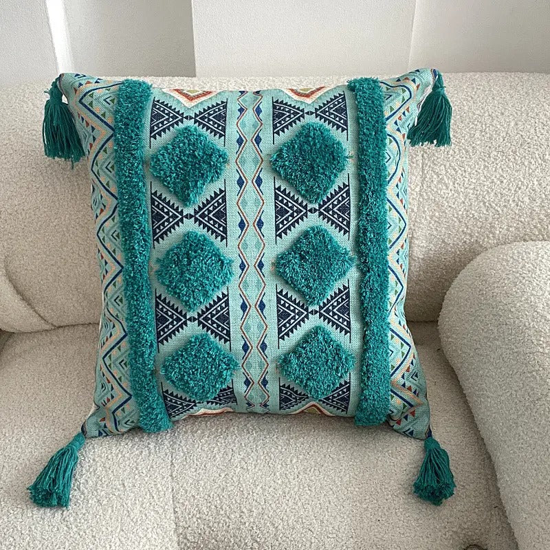 Tufted Boho Vintage Cotton Pillow Cover