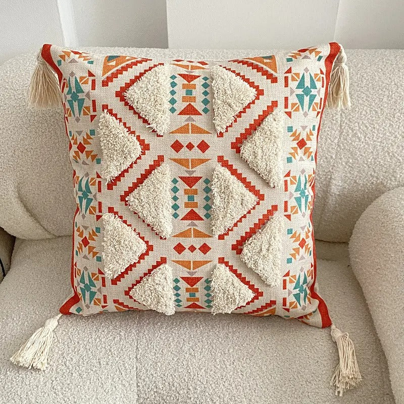 Tufted Boho Vintage Cotton Pillow Cover