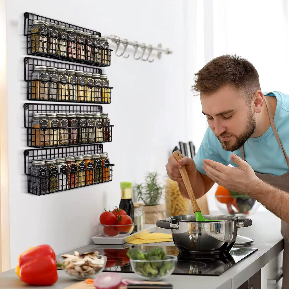 High Quality 4 tier Wall-Mounted Metal Spice Rack – Homelux Kenya