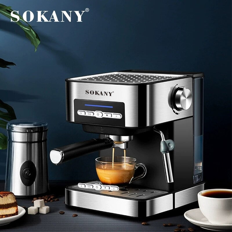 Sokany Electric Espresso Coffee Maker Machine 1.6L Black