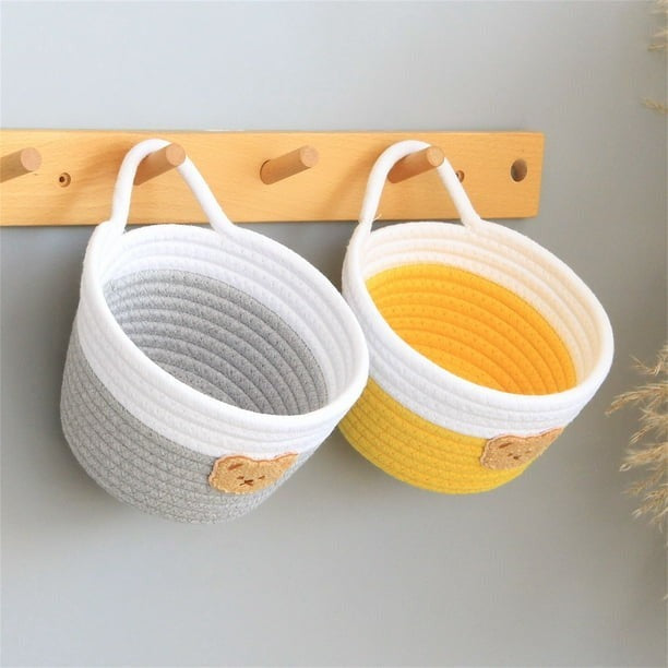 Small Woven Storage Basket Cotton Rope Baskets