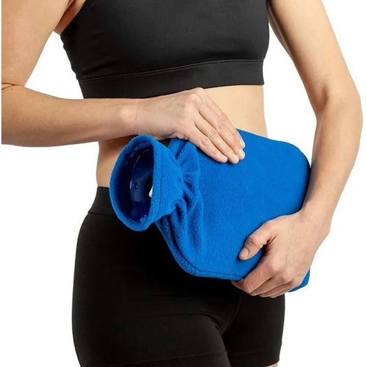 Hot Water Bottle With Cover Blue 2 L