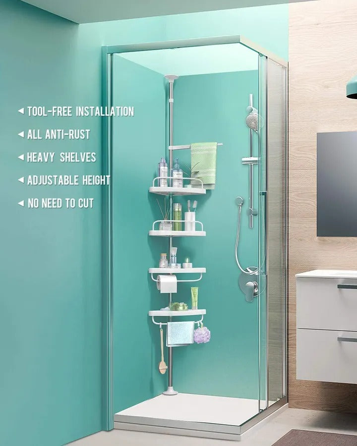 4 Layer Corner Shower Caddy, Adjustable Shower Shelf Organizer