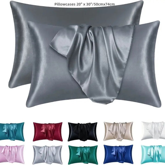 Silk Satin Pillowcase for Hair and Skin Set of 2, 50 * 75CM