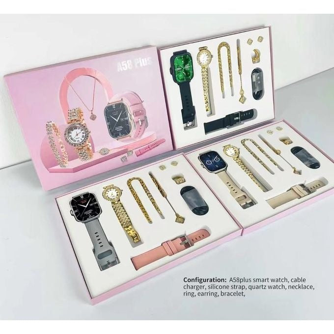 *7 IN 1 Smart Watch A58 Plus Gift Set