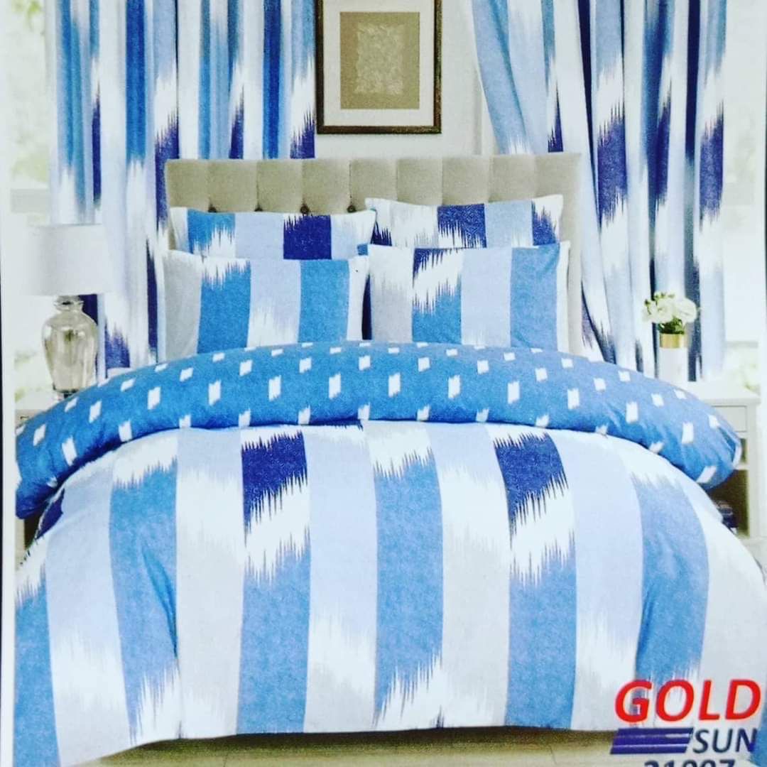 7 Piece Cotton/Woolen Duvet With Matching Curtain Set