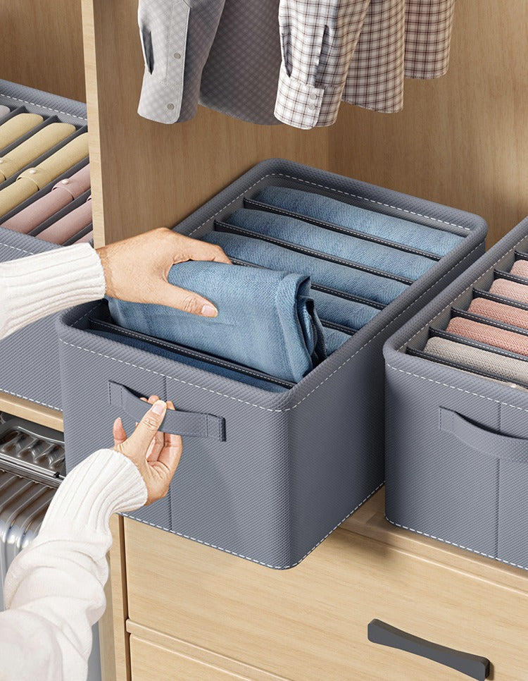 Wardrobe Clothes Organiser,Foldable Jeans Drawer Closet Organizer