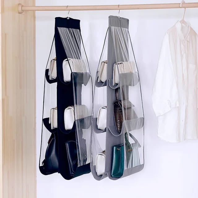 6 Pockets Double Sided Handbag Purse Hanging Organizer