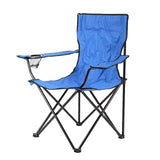 Foldable camping chair with cup holder pouch