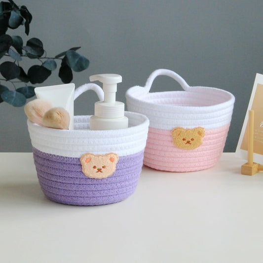 Small Woven Storage Basket Cotton Rope Baskets