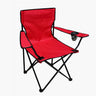 Foldable camping chair with cup holder pouch