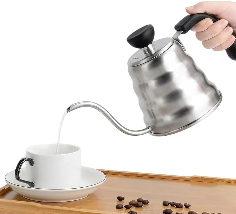 Gooseneck Coffee Drip Pot 1.2L Stainless Steel Hand Drip Coffee Tea Kettle with Non Slip Handle for