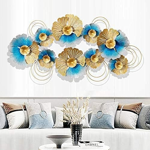 3D Creative Metal Wall Art Decor, Modern Ginkgo Leaves Wrought Iron Wall Hanging