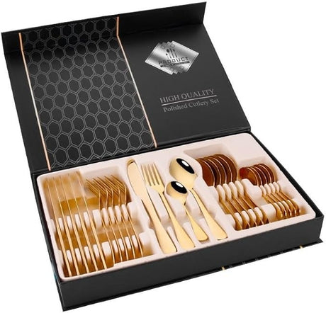 Silverware Set, 24 Piece Stainless Steel Cutlery Cutlery Cutlery Cutlery Gift Craft Box Set