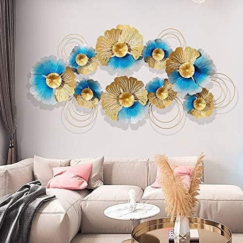 3D Creative Metal Wall Art Decor, Modern Ginkgo Leaves Wrought Iron Wall Hanging