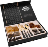 Silverware Set, 24 Piece Stainless Steel Cutlery Cutlery Cutlery Cutlery Gift Craft Box Set