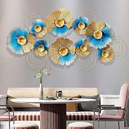 3D Creative Metal Wall Art Decor, Modern Ginkgo Leaves Wrought Iron Wall Hanging